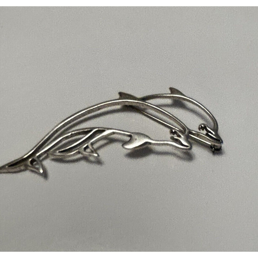 Belinda Woody Sterling Silver Pin Outline Brooch Dolphin BW 96' Vintage Navajo